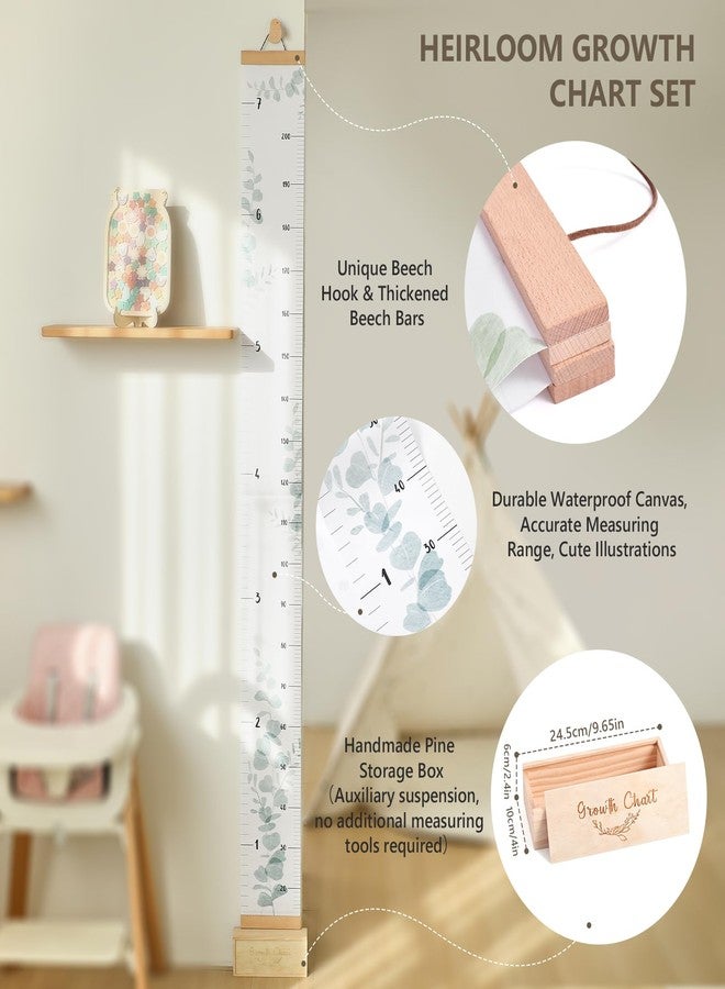 let's make Growth Chart for Wall 7 Ft Height Chart with Keepsake Box & Hook Waterproof Canvas Measure Wall Ruler Removable Neutral Nursery Wall Decor for Baby Kids Toddlers - Image 2